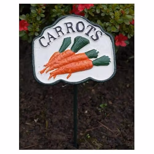 Gifts Direct 2 U Metal Carrot Garden Stake Sign in Orange and White – 3