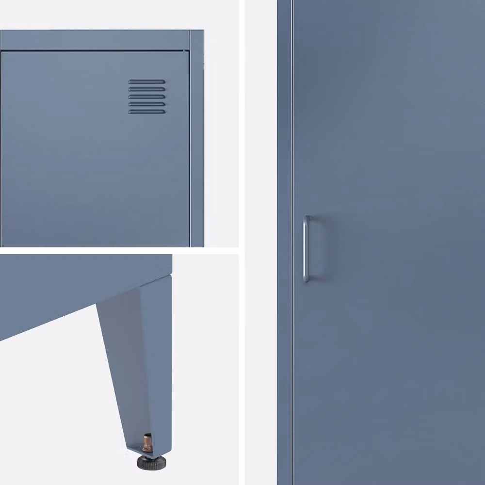 sweeek Industrial Metal Freestanding Storage Cabinet in Matt Pale Blue, H 180 x W 38 x D 38 cm – 3