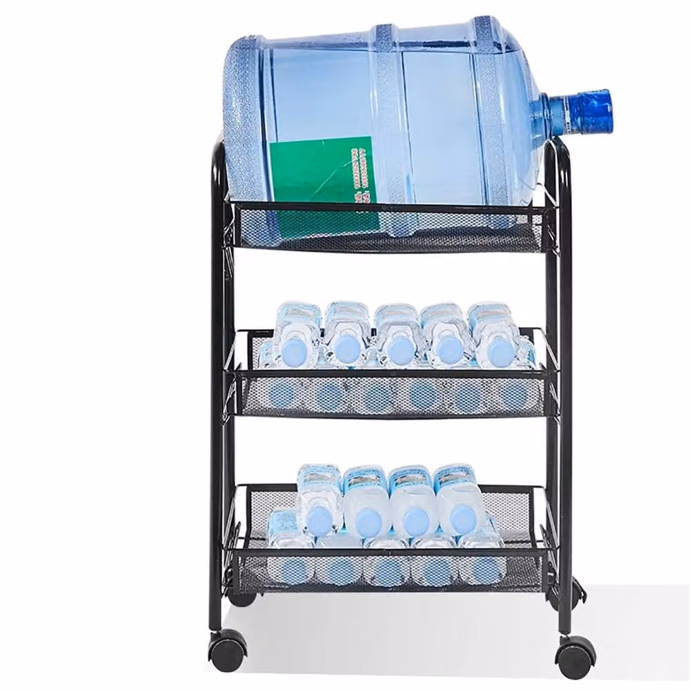 Nordara 3 Tier Narrow Storage Trolley Cart in Matt Black Metal for Kitchen or Bathroom, W/D/H: 26.0 x 15.87 x 63.0 cm – 2