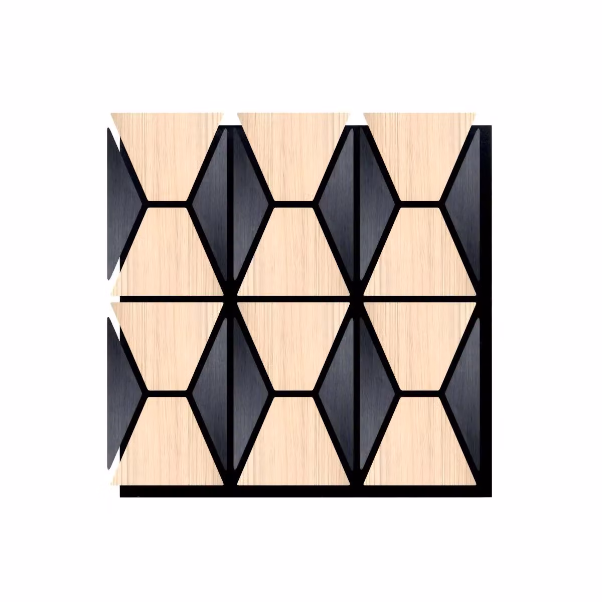 ENER-J Geometric Harmony Acoustic PET MDF Panels, Black, Pack of 4, W/H: 61 x 61 cm – 2