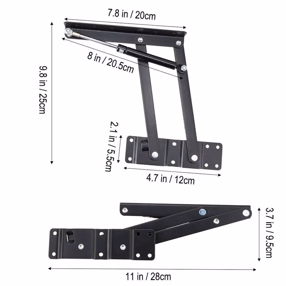 FLAVORA Heavy Duty Steel Hydraulic Hinges in Black, 2 Pack, W: 520 mm, H: 10000 mm – 3