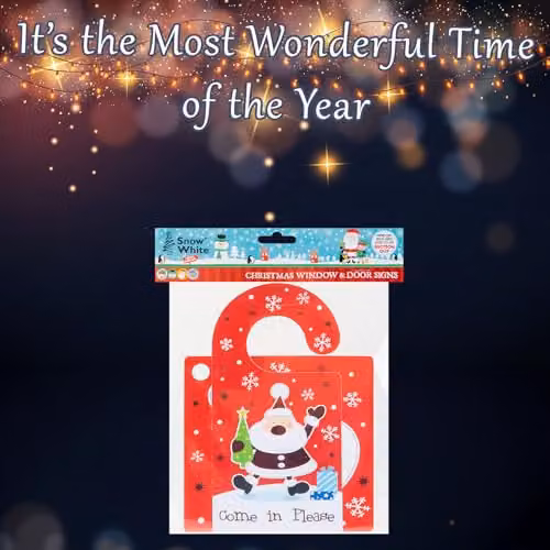 VFM e-Store Santa Stop Here Red Window and Door Sign, W/D/H: 28 x 21.5 x 2 cm – 3