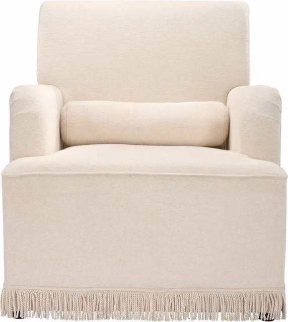 LPD Home Josephine Bouclé Fabric Tub Chair in Crema Beige and White