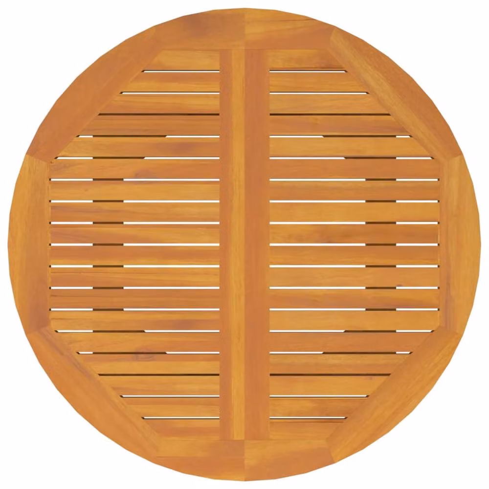 Berkfield Home Brown Acacia Solid Wood Garden Table, Diameter: 110 cm, Height: 75 cm – 3