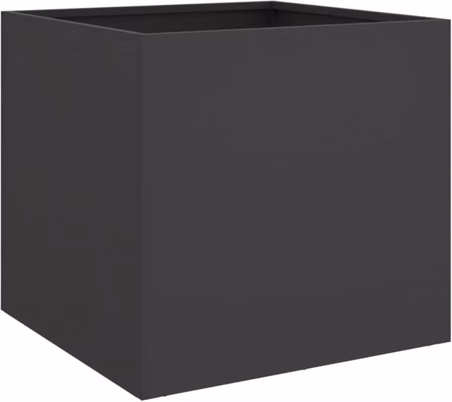 Berkfield Home Black Steel Ornamental Garden Planter Tub W: 42 cm, D: 40 cm, H: 39 cm