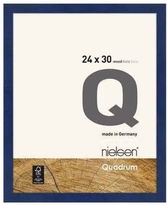 Nielsen Design Quadrum Rectangular Wooden Picture Frame in Blue with Protective Glass, 24 x 30 cm