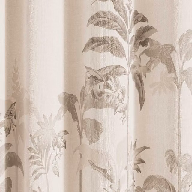 Ted Baker Rhapsody Floral Cotton Lined Eyelet Curtains in Beige, W: 228.6 cm, H: 137.16 cm