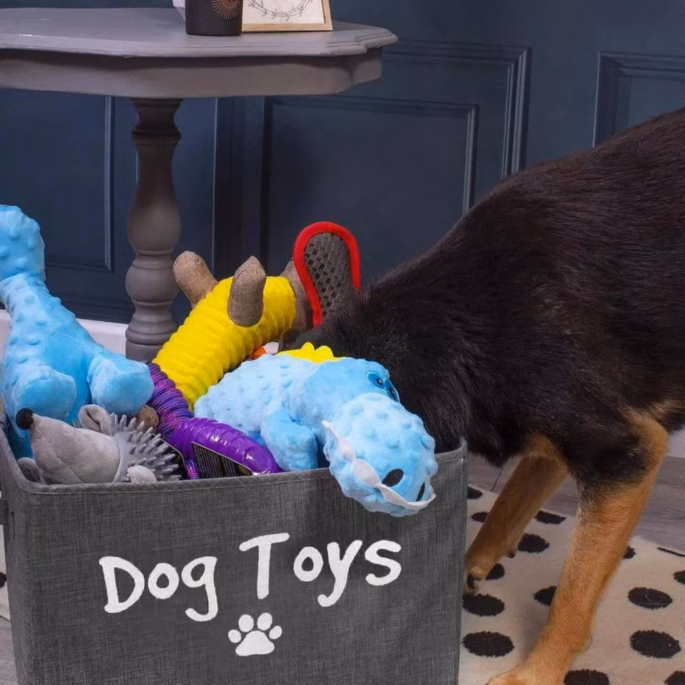 Kelvenix Folding Pet Toy Storage Bin Dog Basket in Grey – 3