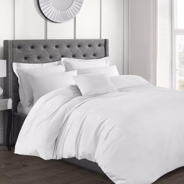 Sweet Dreams White 100 Percent Cotton Percale Duvet Cover