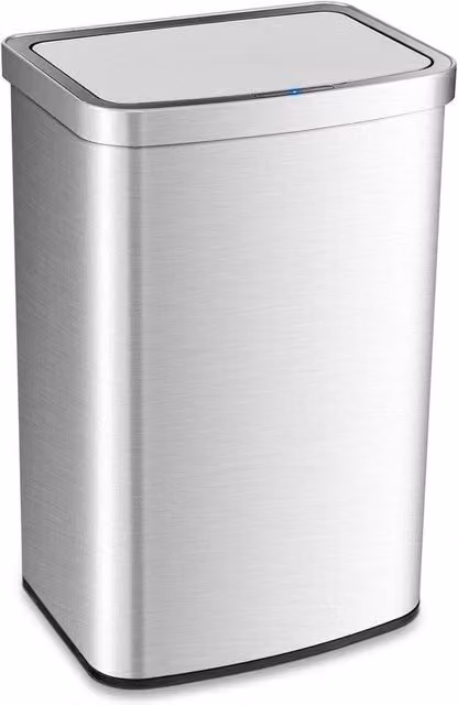 KORVIXA 50L Automatic Trash Can Waste Bin in Silver, Height: 100 cm – 1