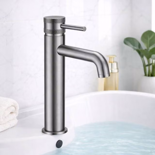 Bathroom Kingdom Venice Single Lever High Rise Basin Mixer Tap in Gunmetal Grey