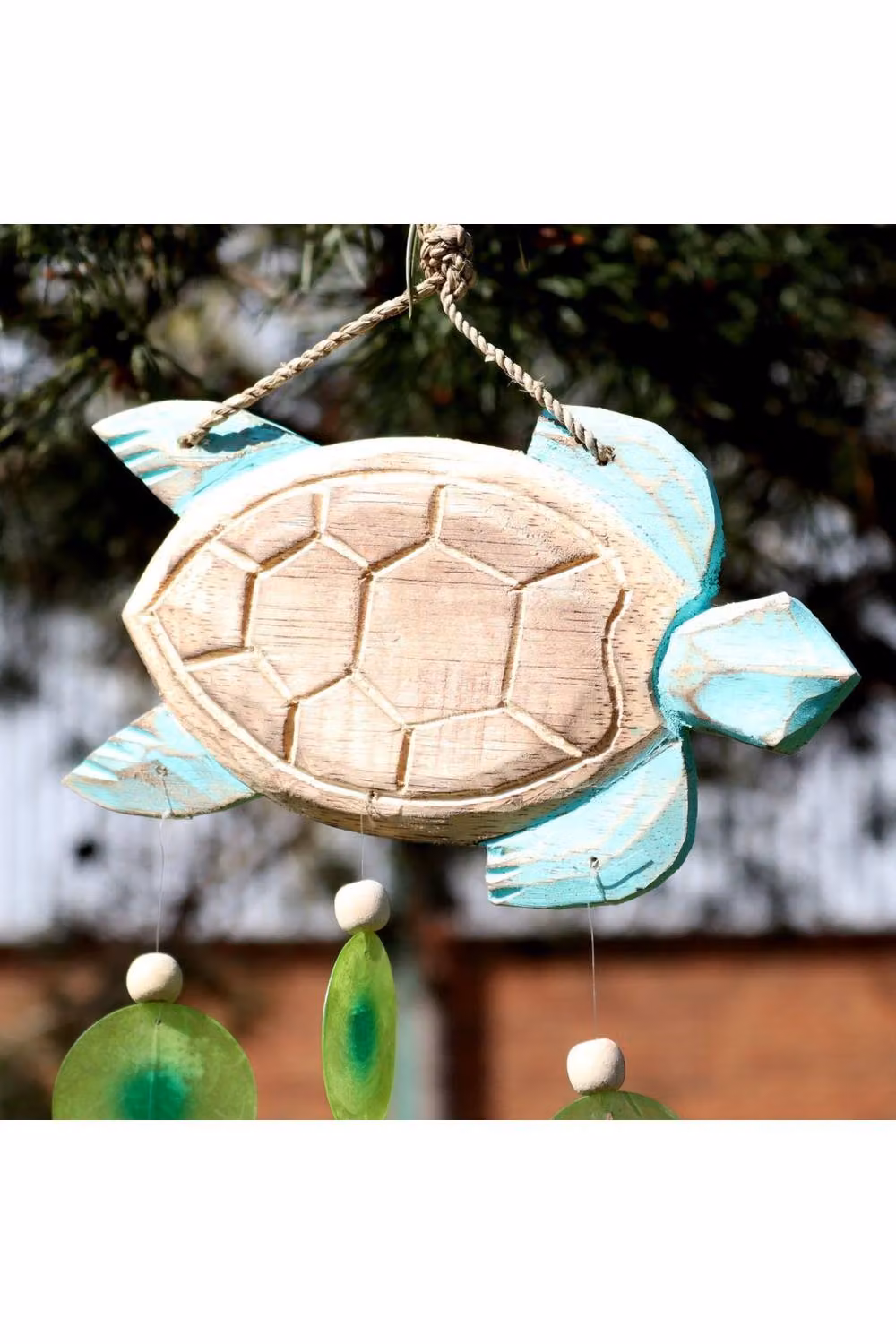 KDMD Aqua Turtle and Copis Drop Carving Nautical Coastal Hanging Decor in Turquoise and Multicolour – 3