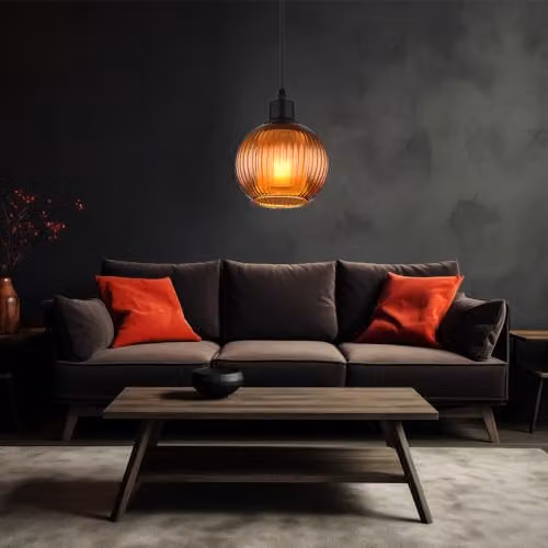 Globo Lighting Modern Sphere Pendant Lamp in Black and Bronze with Transparent Glass – 2