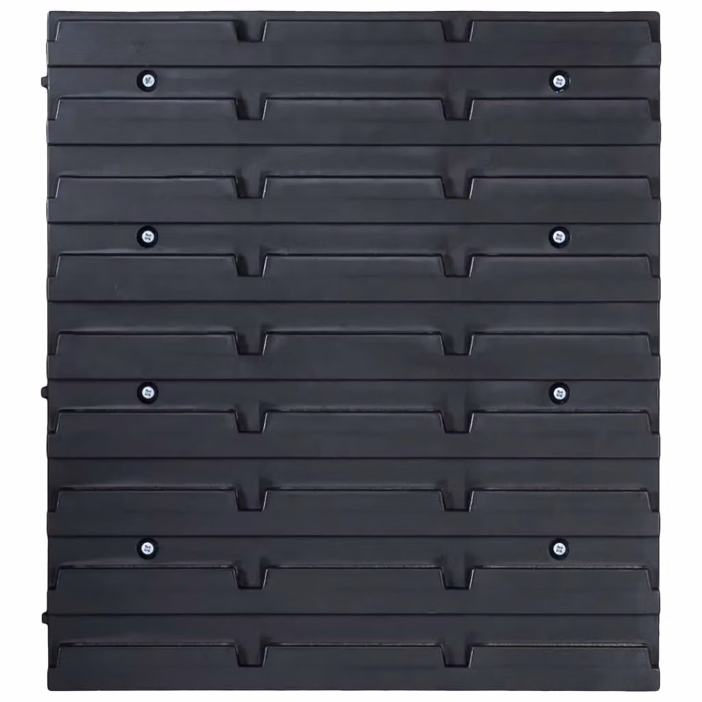 Berkfield Home 32 Piece Wall Mountable Storage Bin Kit with Wall Panels in Red, Black and Multicolour