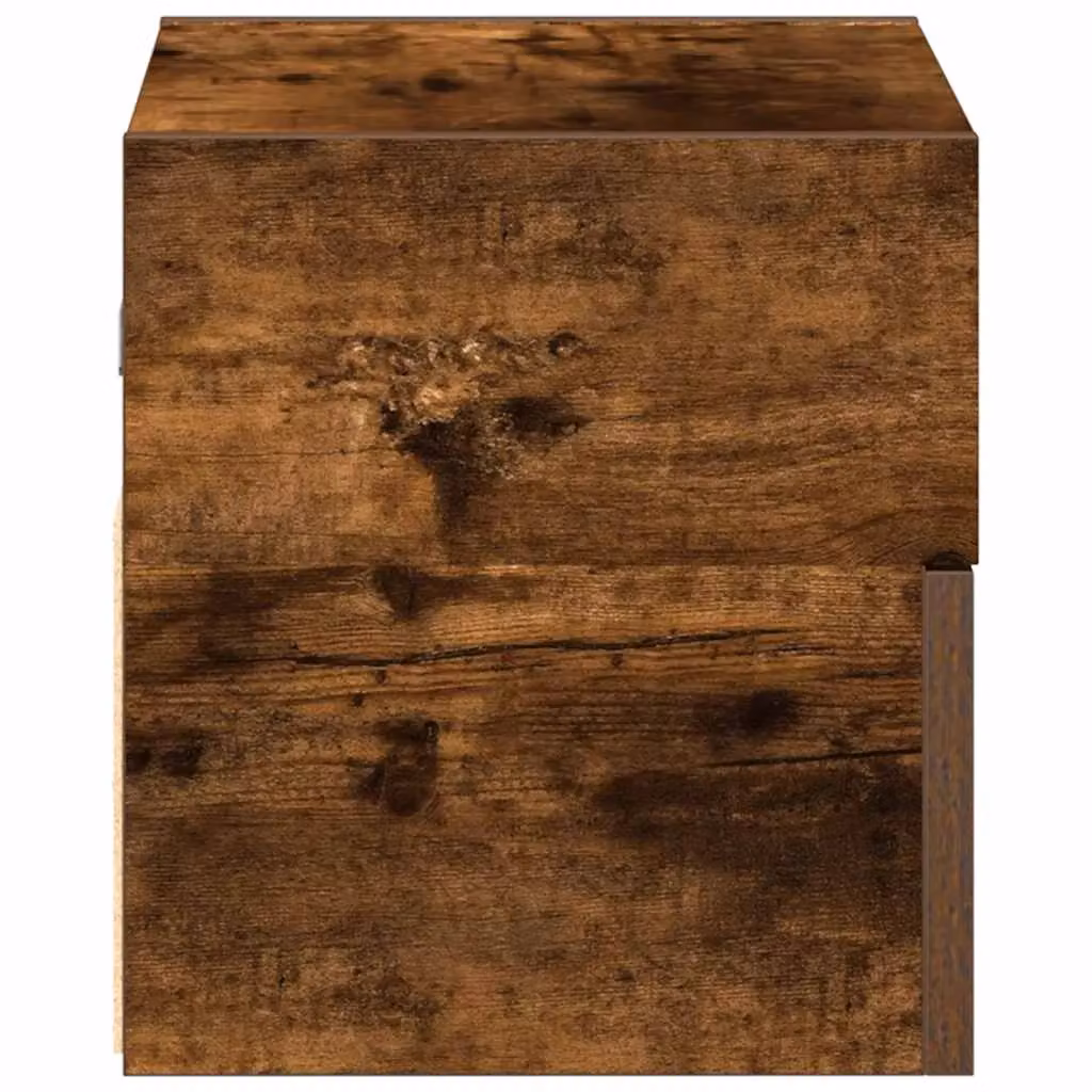 Berkfield Home Set of 2 Wall-mounted Bedside Cabinets in Smoked Oak Brown, W: 45 cm, D: 26 cm, H: 28.5 cm – 6