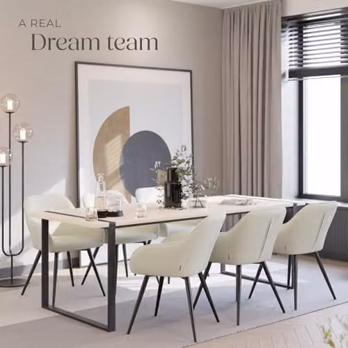 tectake Modern Dining Chair with Armrests in Black and White – 6