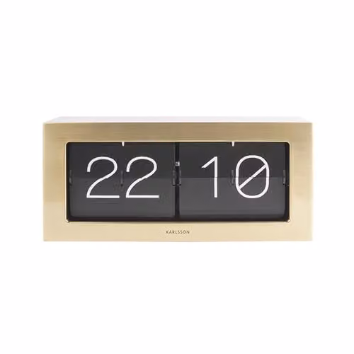 Karlsson KA5642GD Modern Digital Tabletop Clock in Gold and Black, W: 17.5 cm, D: 9.0 cm, H: 1.0 cm