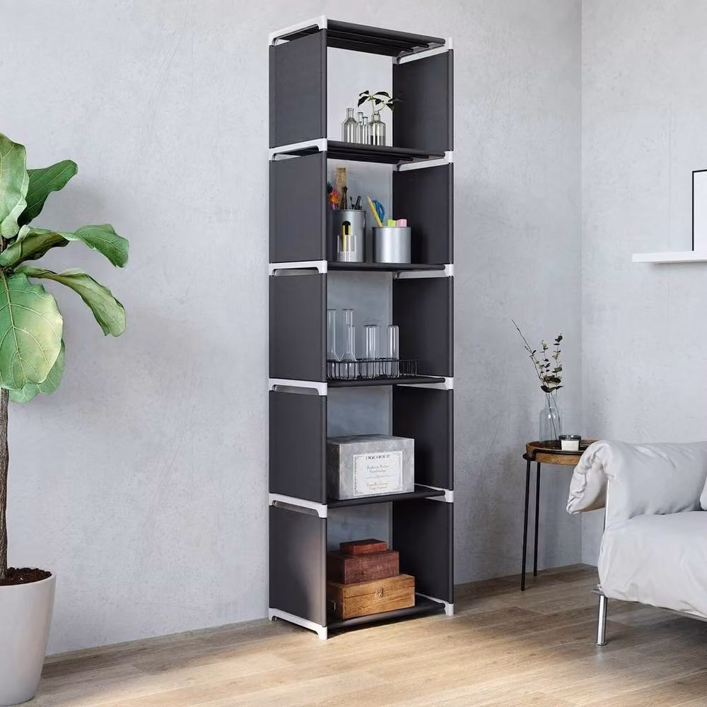 SONGMICS 5-Tier SPETLEK Storage Shelf and Bookcase in Black – 4