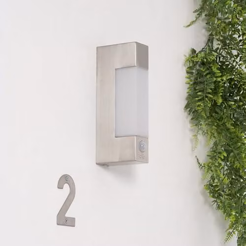 Netlighting Litus LED Outdoor Wall Light in Grey Stainless Steel with Motion and Dusk Sensors IP44 – 3