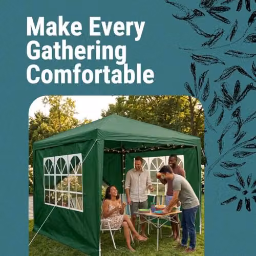 Gr8 Garden Green Gazebo Tent with Removable Sides, W: 300 cm, D: 300 cm, H: 245 cm – 2