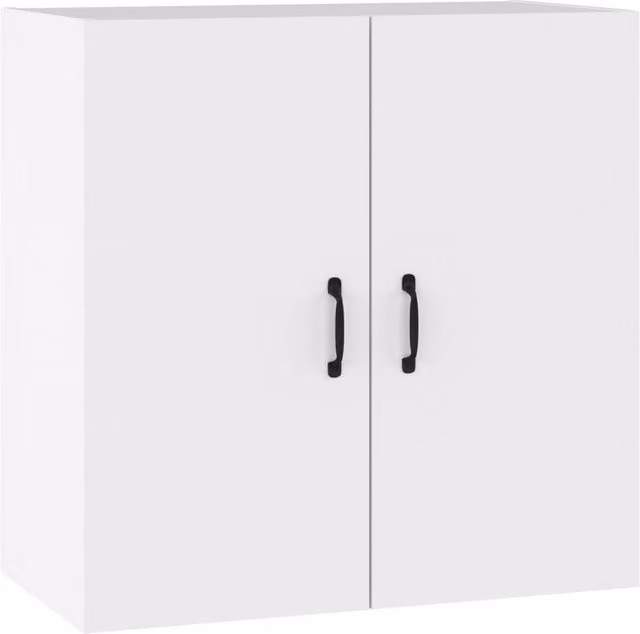 Berkfield Home White Wall Cabinet with Hinged Doors and Internal Shelves, W: 60 cm, D: 31 cm, H: 60 cm