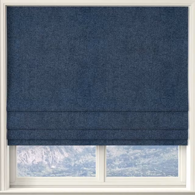 Linda Barker Petal Made to Measure Blackout Roman Blind in Deep Blue