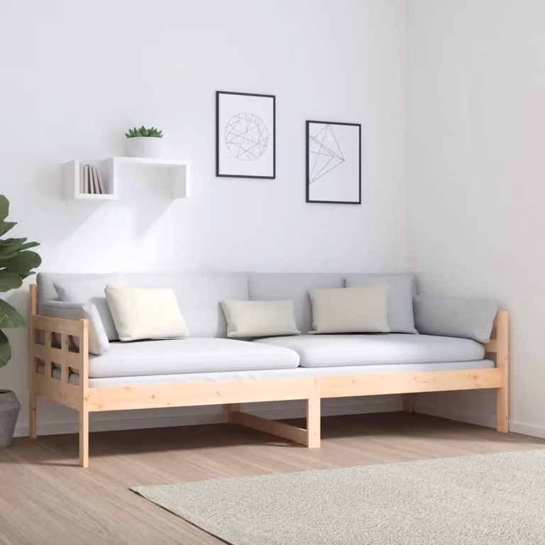 Berkfield Home Rustic Solid Wood Pine Day Bed, Brown, W: 80 cm, L: 200 cm