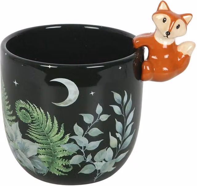 Something Different Forest Fox Ceramic Tabletop Plant Pot in Green, H 14.5 x W 11.5 x D 14.5 cm