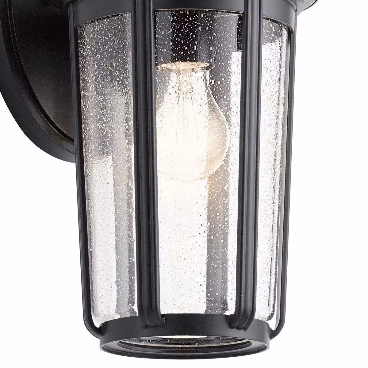 Kichler Fairfield Modern Outdoor Wall Lantern in Black with Transparent Glass, IP44 Rated – 2