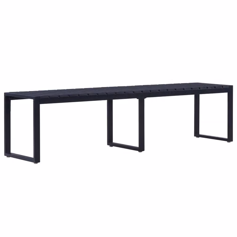 Berkfield Home Beautiful Garden Bench in Black, W/D/H: 180 x 40 x 45 cm