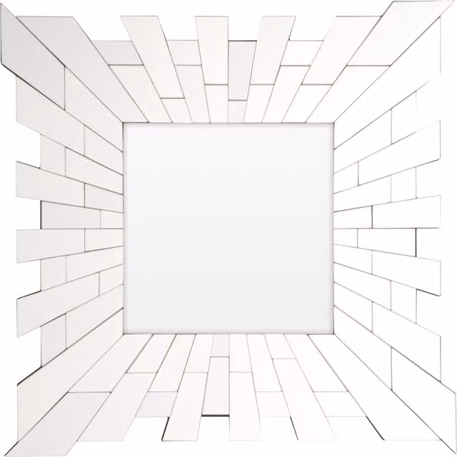 Orsina Glitzy Small Square Wall Mirror in Silver