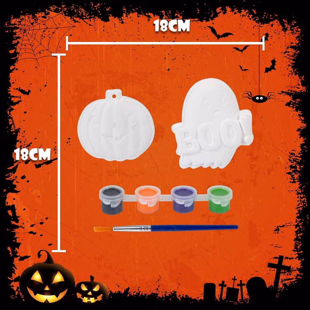 VFM e-Store Halloween Paint Your Own Decorations, 2 Pack, Multicolour and White – 2