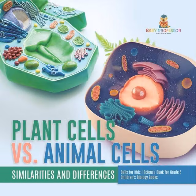Baby Professor Plant Cells vs. Animal Cells: Similarities and Differences Educational Paper Set in Multicolour
