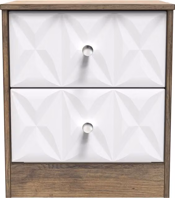 Ready Assembled 2 U Memphis 2 Drawer Bedside Cabinet in Dark Brown – 1