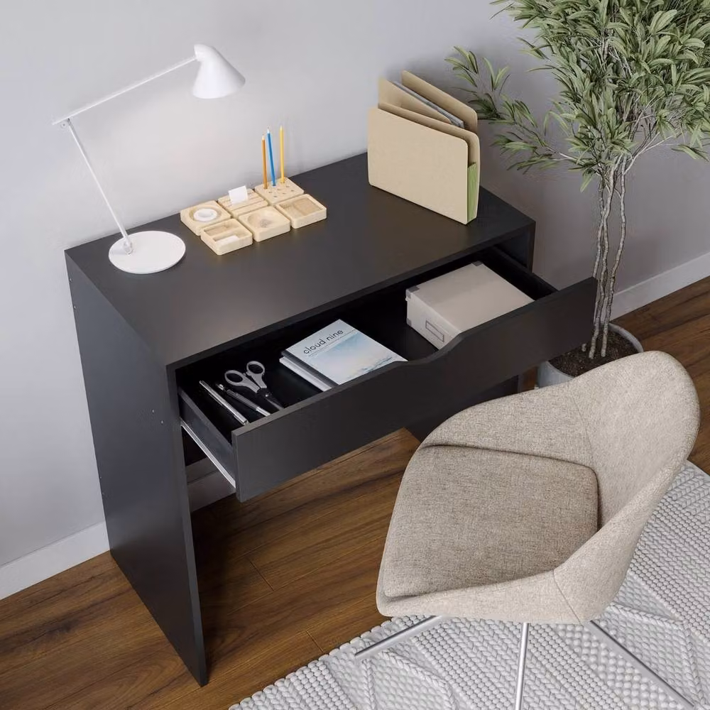 Havendro Black Wooden Dressing Table and Computer Desk with 1 Drawer, W/D/H: 75 x 40 x 75 cm – 3