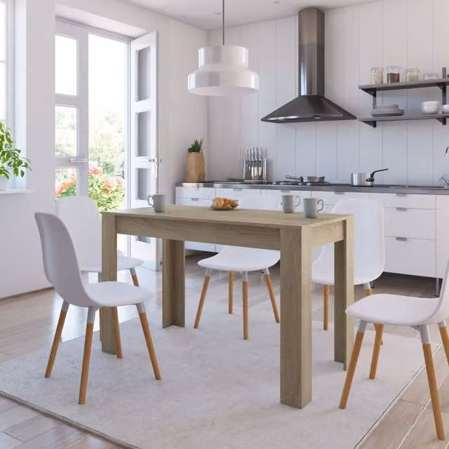 Berkfield Home Sonoma Oak Dining Table in Brown, W/D/H: 120 x 60 x 76 cm