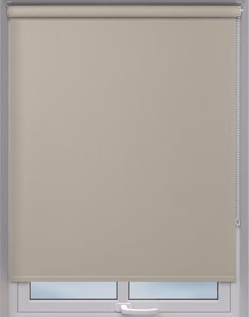 Terrys Made to Measure Semi-Transparent Plain Roller Blind in Grey and Beige