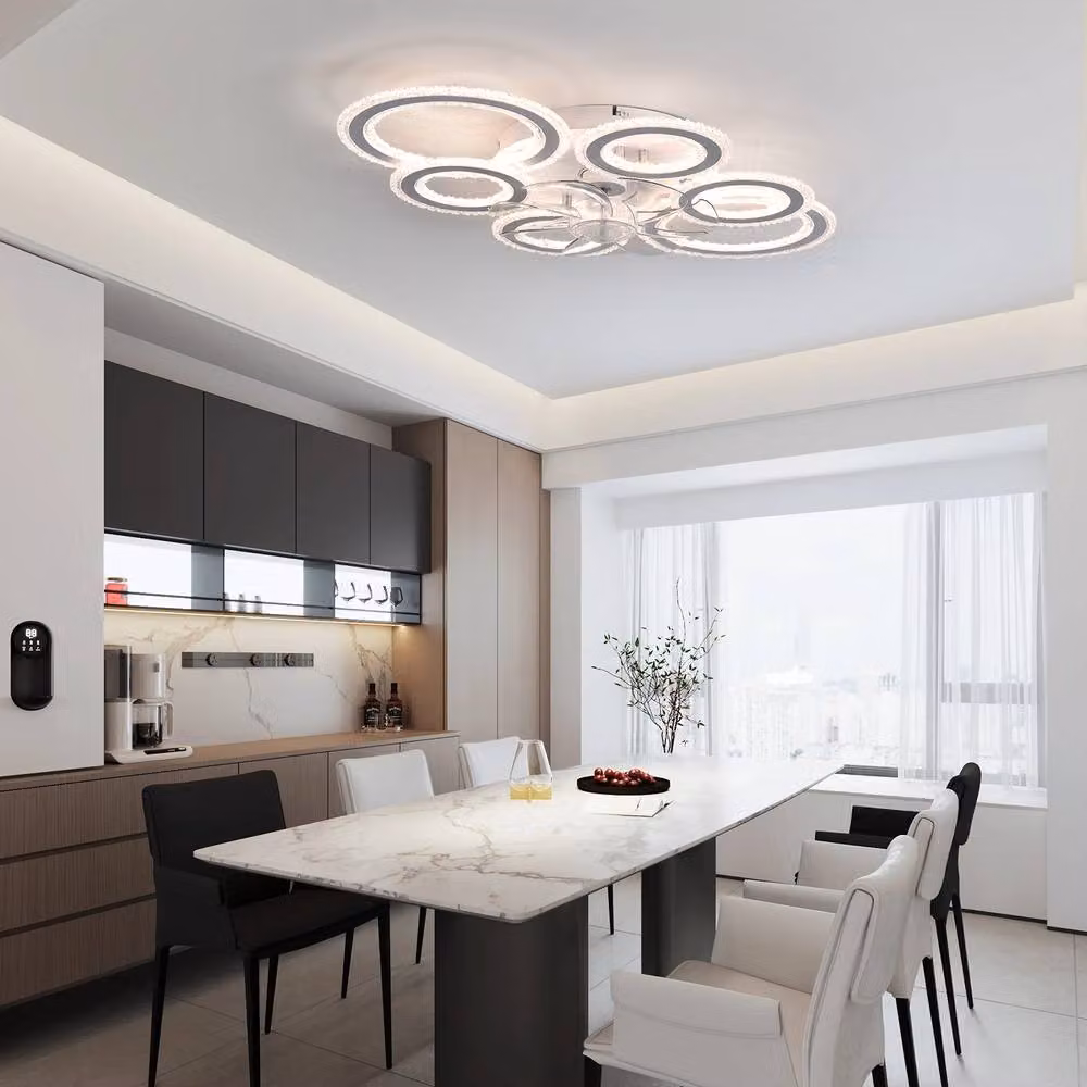 NIVOR White LED Dimmable Ceiling Light with DC Motor Fan and Remote Control – 3