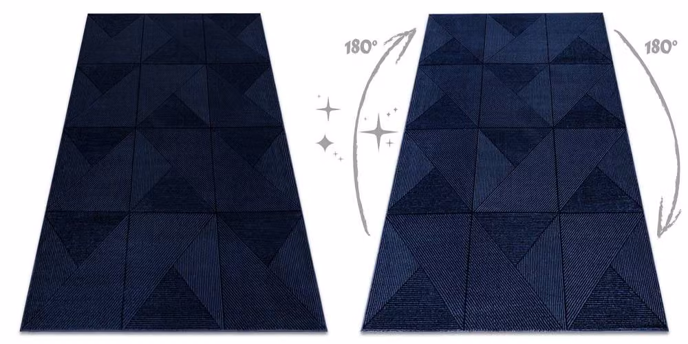 RugsX Aura Blue Geometric Minimalist Rectangular Rug, W: 120 cm, L: 170 cm – 2