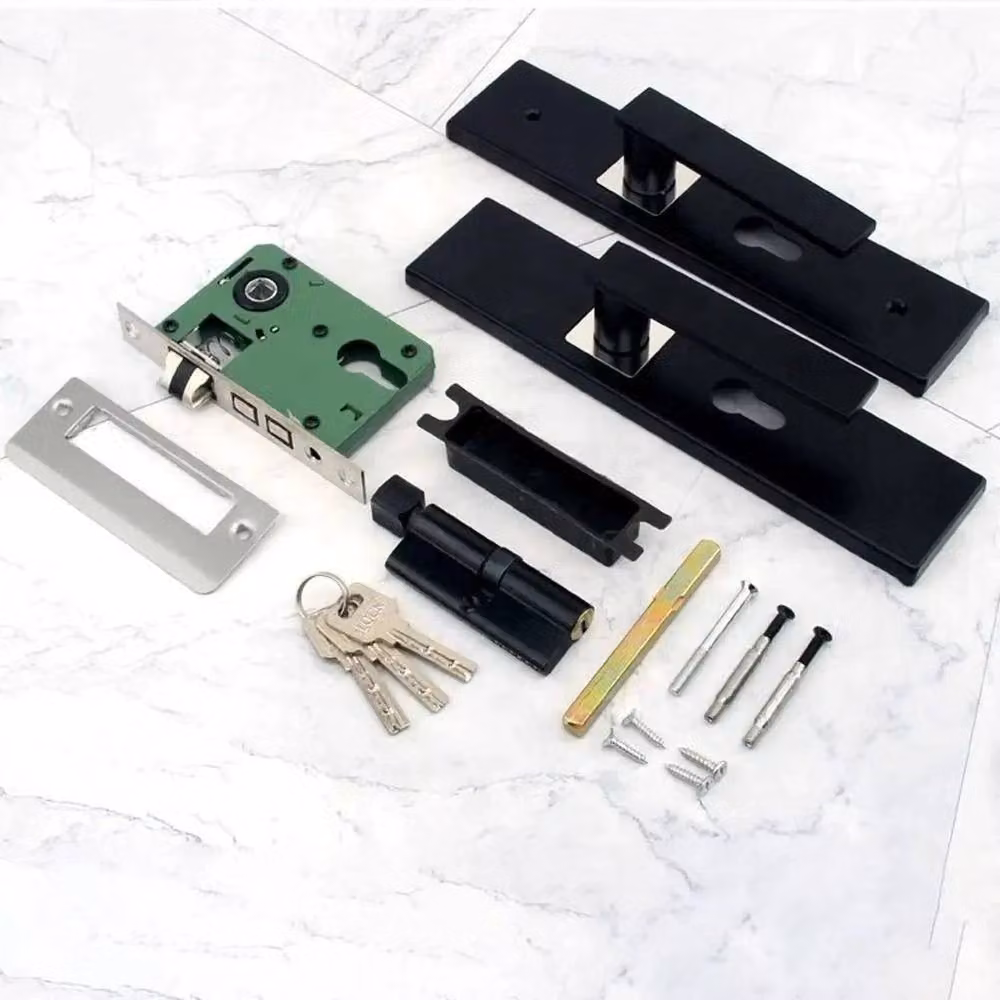 SPETLEK Durable Silent Bearing Door Handle Lock in Black and Silver – 3