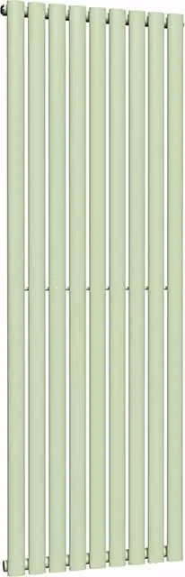 Lux Heat Oval Coloured Vertical Steel Radiator in Green, H 160 cm x W 54 cm