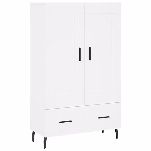 vidaXL Modern White Highboard with Hinged Doors and Drawers, W/D/H: 69.5 x 31 x 115 cm – 1
