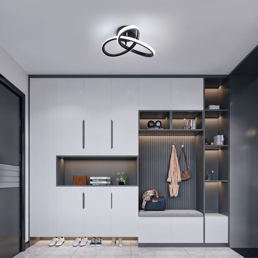 Pheashine Black Overlapping Ring LED Ceiling Light, 12W, 6000K Cool White, Diameter: 25 cm – 3