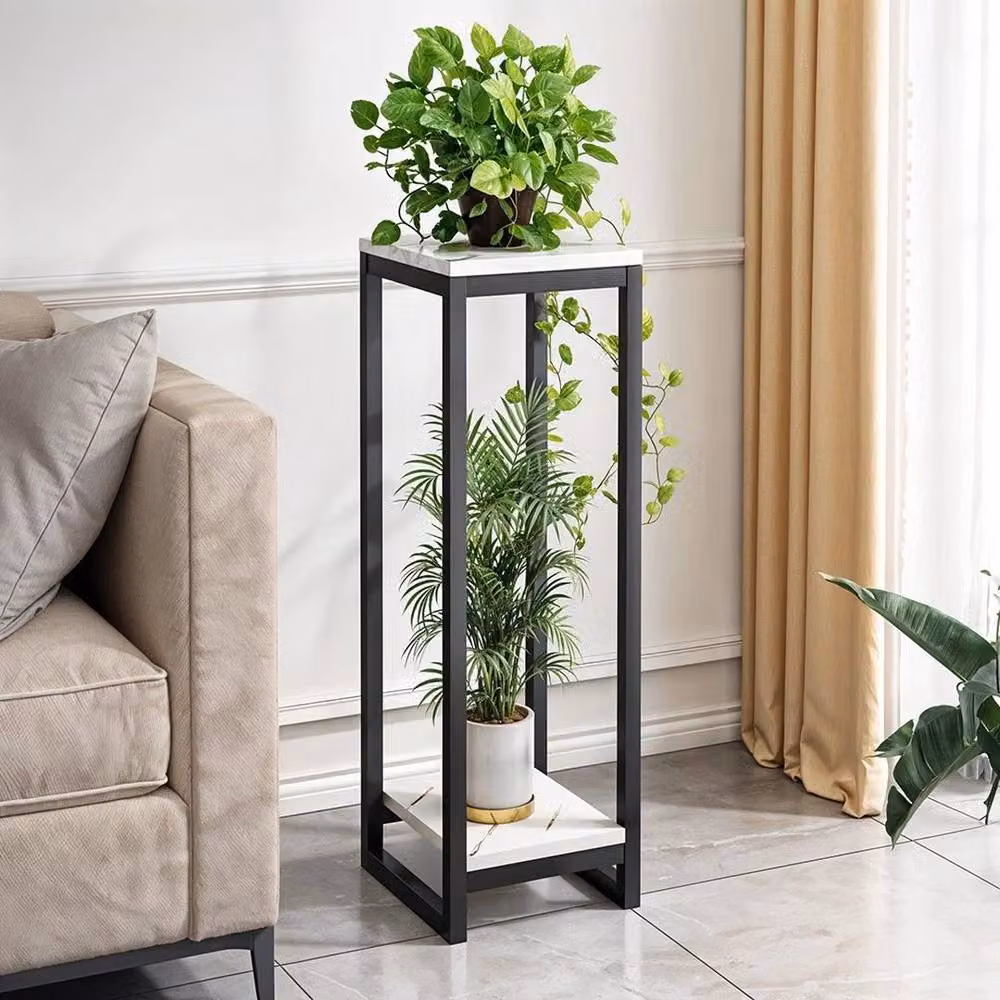 KORVIXA White Slim Plant Stand Table and Flower Pot Rack, W/D/H: 100 x 100 x 90 cm – 3