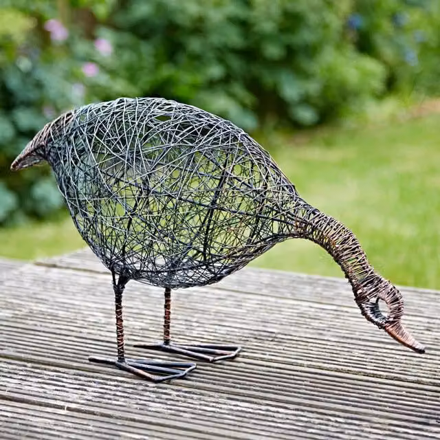 Paper High Anka the Drinking Duck Metal Garden Ornament in Brown and Black