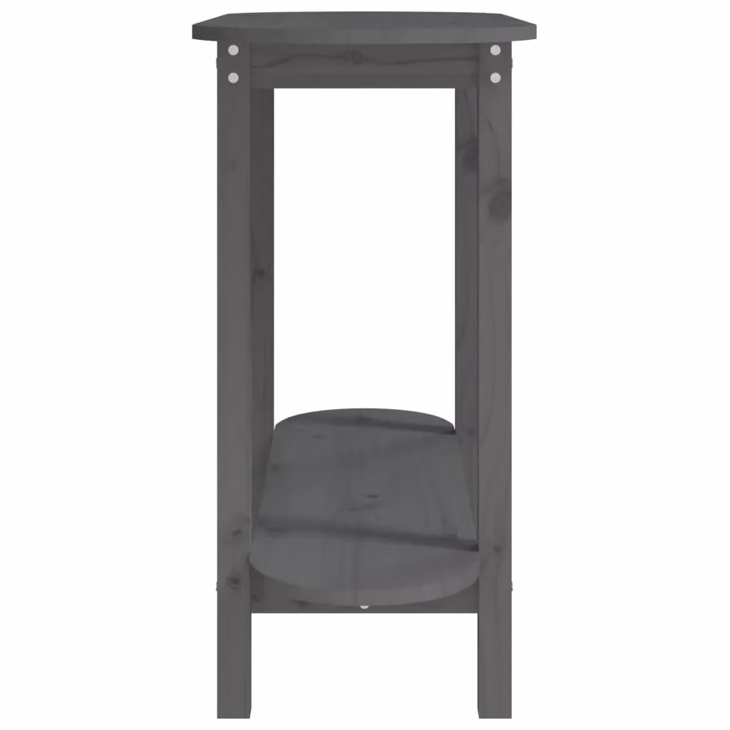 Berkfield Home Grey Rustic Solid Wood Pine Console Table W/D/H: 110 x 40 x 80 cm – 4