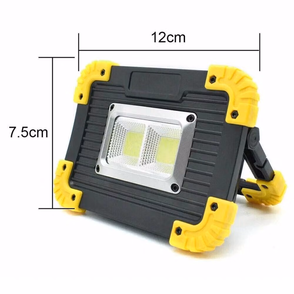 Nordara 2 Pack USB Rechargeable LED Work Light and Emergency Camping Torch in Yellow – 2