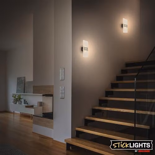 Briloner Sticklights Rechargeable LED Wall Light with Motion Sensor, Gold/Brass, W/D/H: 22 x 4 x 10 cm – 3