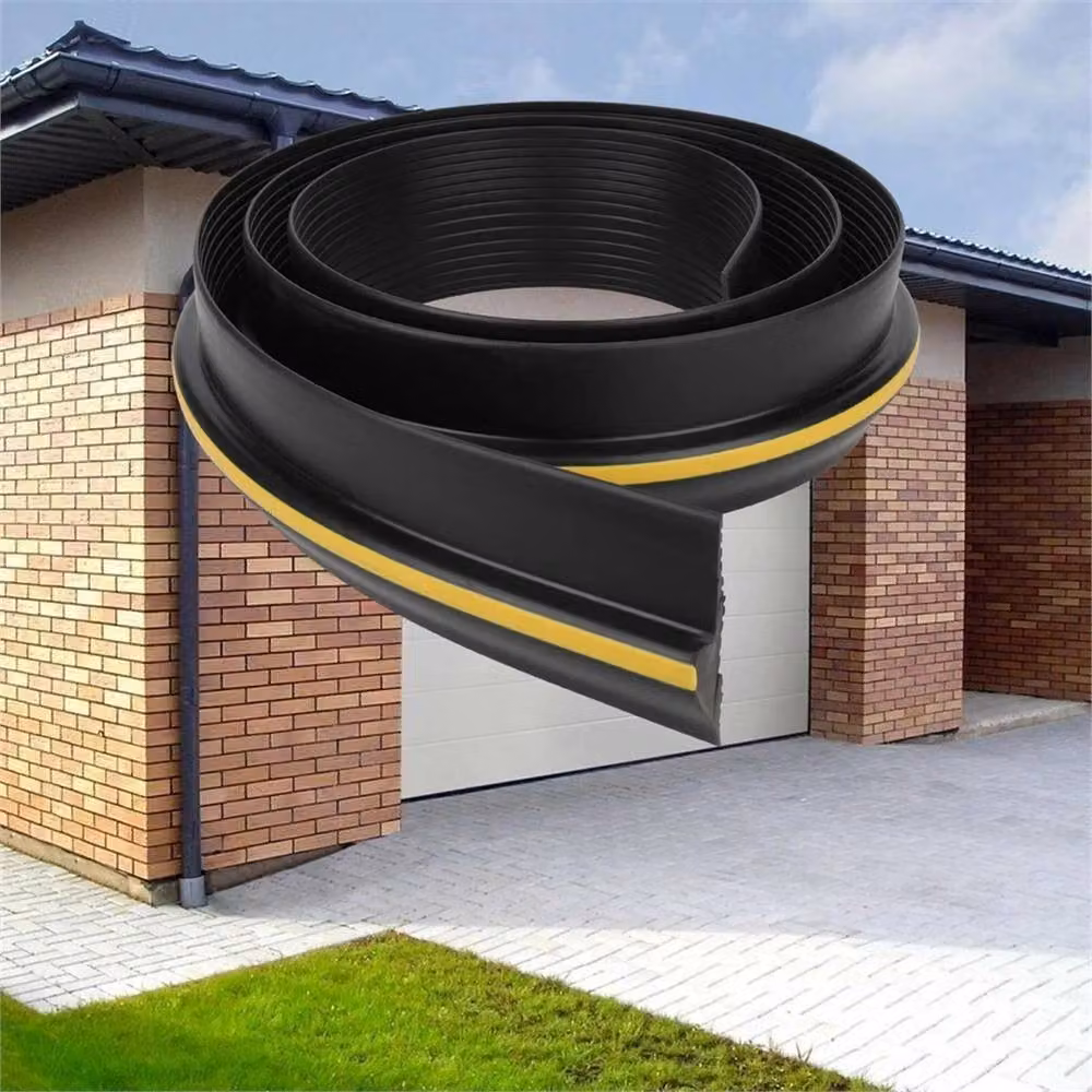 Nordara 8ft Garage Door Threshold Weather Seal Strip, Black EPDM Rubber and PVC – 2
