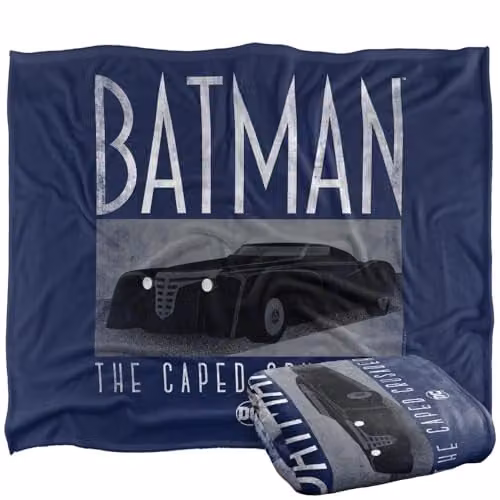 LOGOVISION Batman Caped Crusader Batmobile Super Soft Fleece Throw Blanket, Multicolour, W: 127.0 cm, D: 152.4 cm